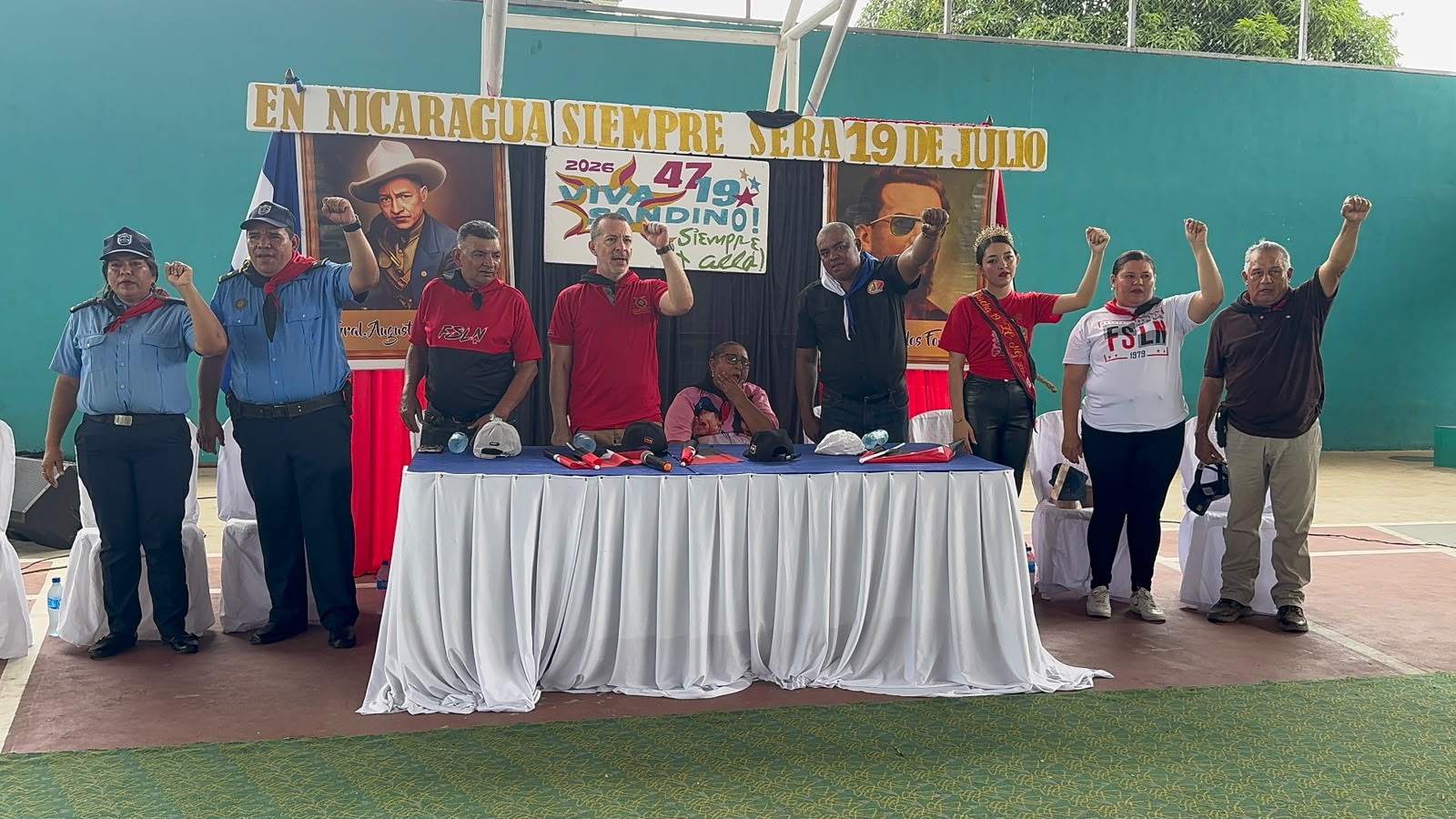 Miles de familias celebran con dianas y caminatas el 47 aniversario del Triunfo de la Revolución Popular Sandinista en Nueva Guinea y El Coral